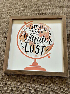 Nantucket Distributing Not All Those Who Wander Are Lost Globe Wood Wall Sign